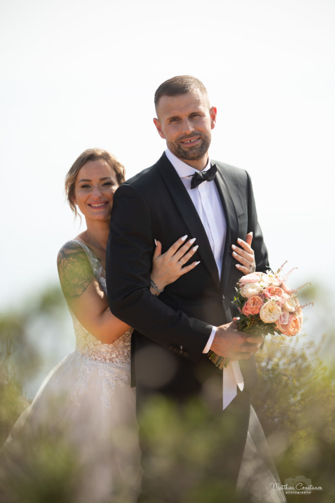 Photos de mariés sur la route des crêtes à Cassis